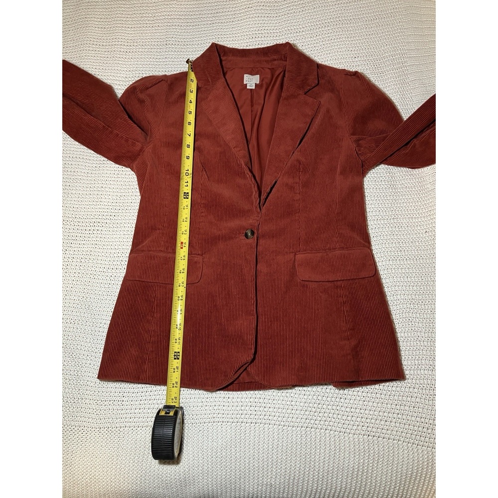 A New Day Women's 10 Burnt Orange Corduroy Button Blazer Warm Work Academic - Picture 4 of 9